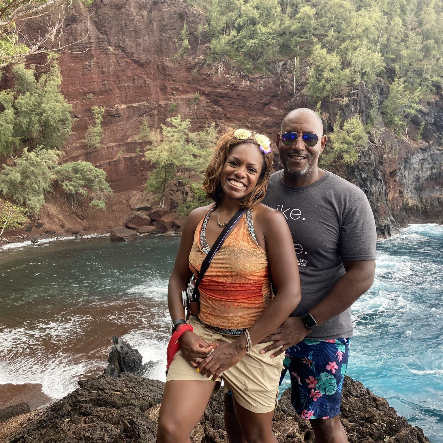 Maui… took the Road to Hana, and walked to the Red Sand Beach… turned out to be more of a hike!