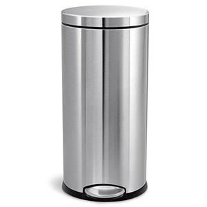 simplehuman Round Step Trash Can, Fingerprint-Proof Brushed Stainless Steel, 30 Liters /8 Gallons