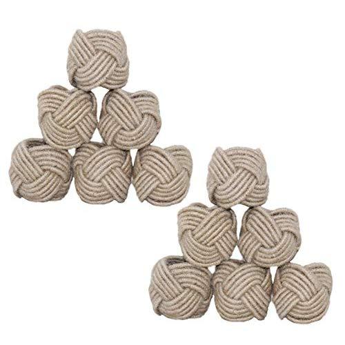COTTON CRAFT - Jute Napkin Ring - Set of 12-2 Inch Round - Hand Made by Skilled artisans - A Beautiful complement to Your Dinner Table décor