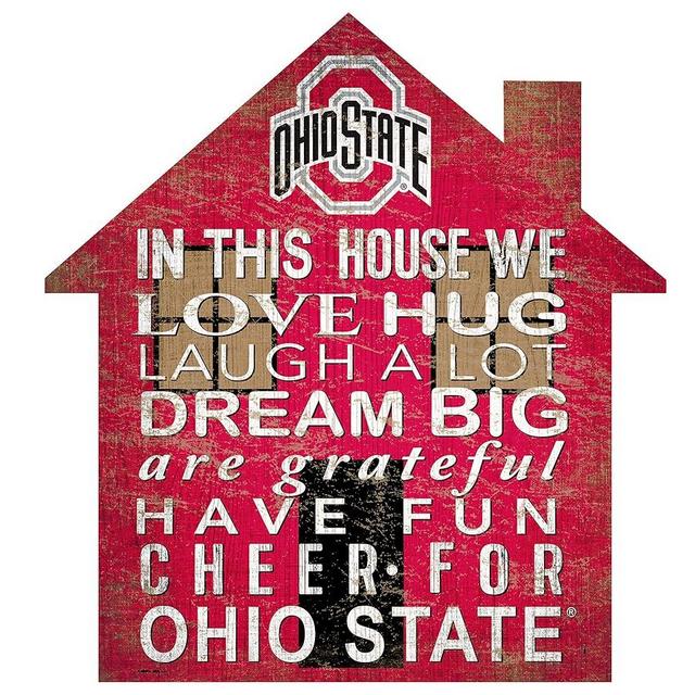 NCAA Ohio State Buckeyes 12" House Shaped Wood Sign