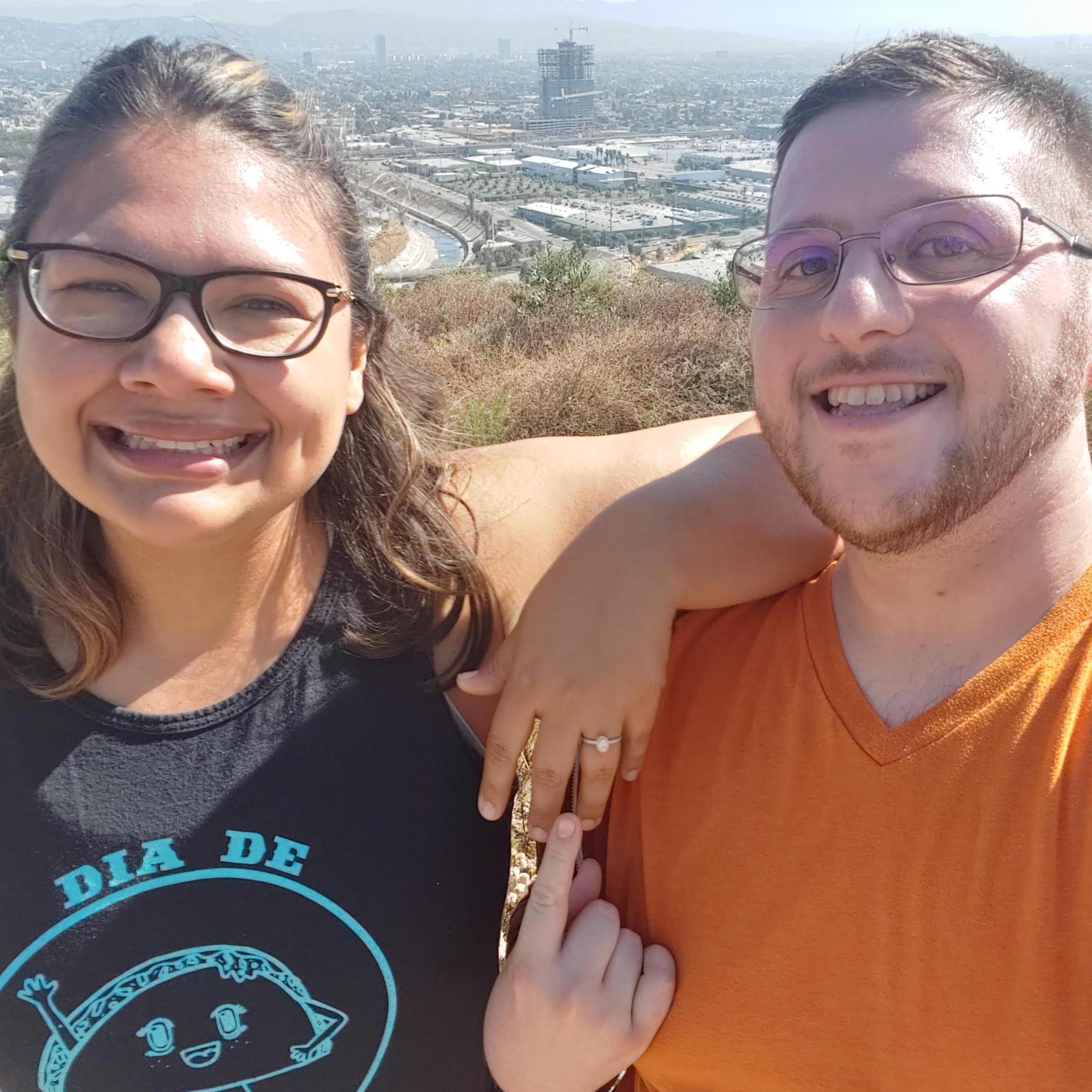 When Harri got down on one knee and, in his best Macho Man Randy Savage impression, asked Olivia to marry him!  On top of the Baldwin Hills Overlook.