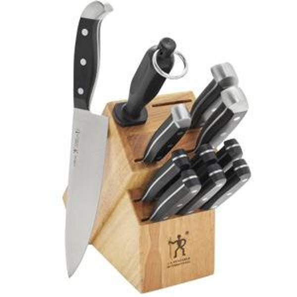 HENCKELS Premium Quality 12-Piece Statement Knife Set with Block, Razor-Sharp, German Engineered Informed by over 100 Years of Masterful Knife Making, Lightweight and Strong, Dishwasher Safe