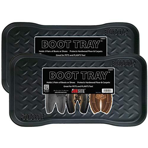 JobSite Heavy Duty Boot Tray, Multi-Purpose for Shoes, Pets, Garden - 15 x 28 Inch - 2 Trays