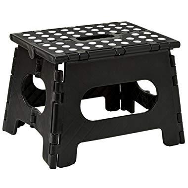 Folding Step Stool - The Lightweight Step Stool is Sturdy Enough to Support Adults and Safe Enough for Kids. Opens Easy with One Flip. Great for Kitchen, Bathroom, Bedroom, Kids or Adults.