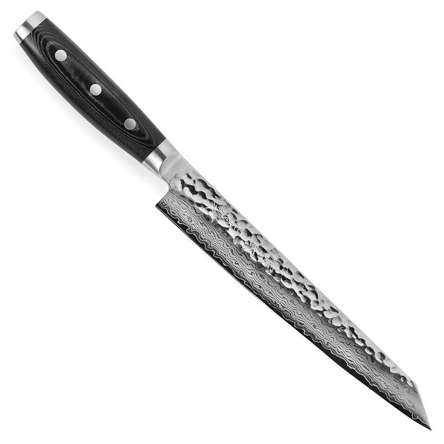Enso HD 9" Slicing Knife - Made in Japan - VG10 Japanese Hammered Damascus Stainless Steel Meat Carving Knife