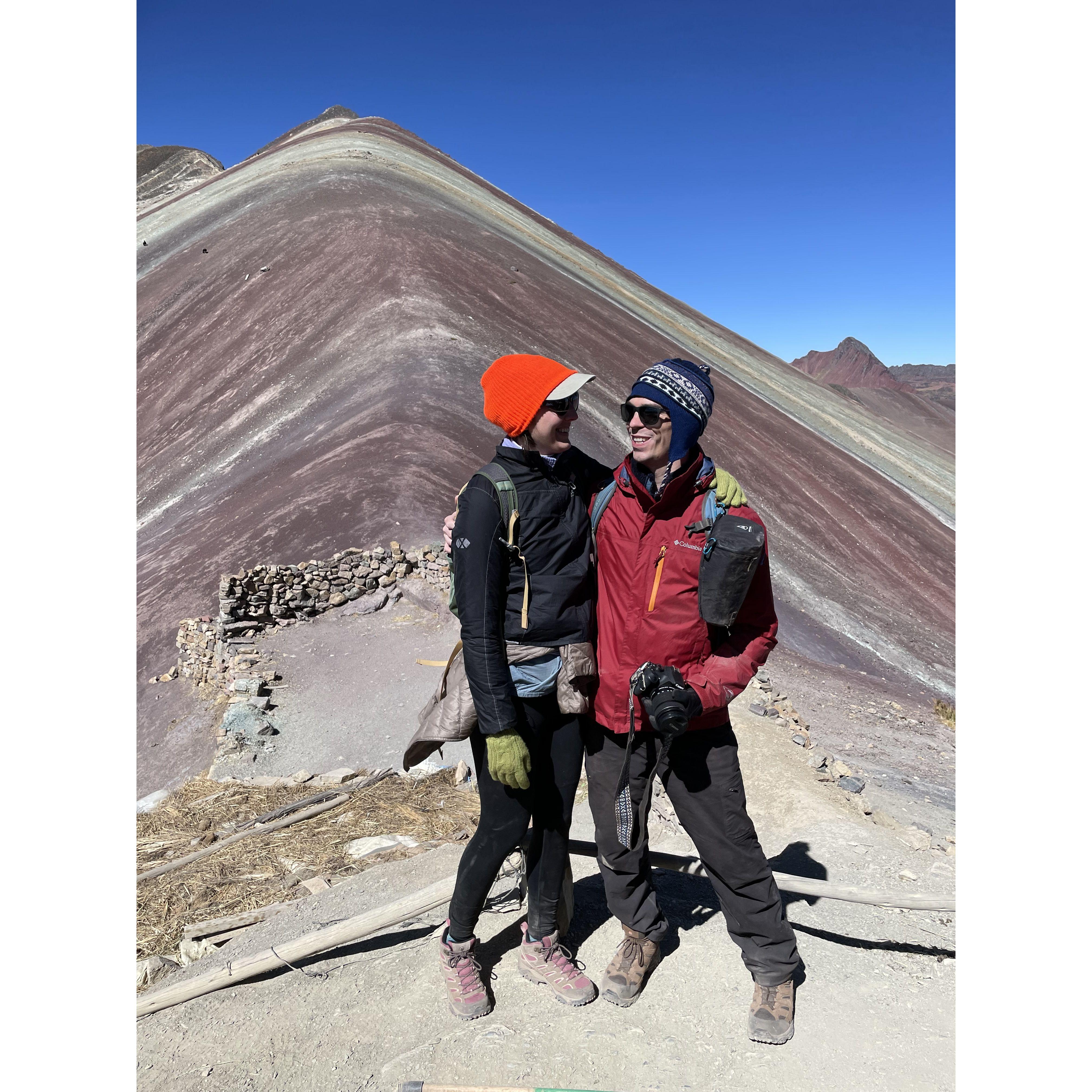 17,000 feet above sea level at Rainbow Mountain in Peru!