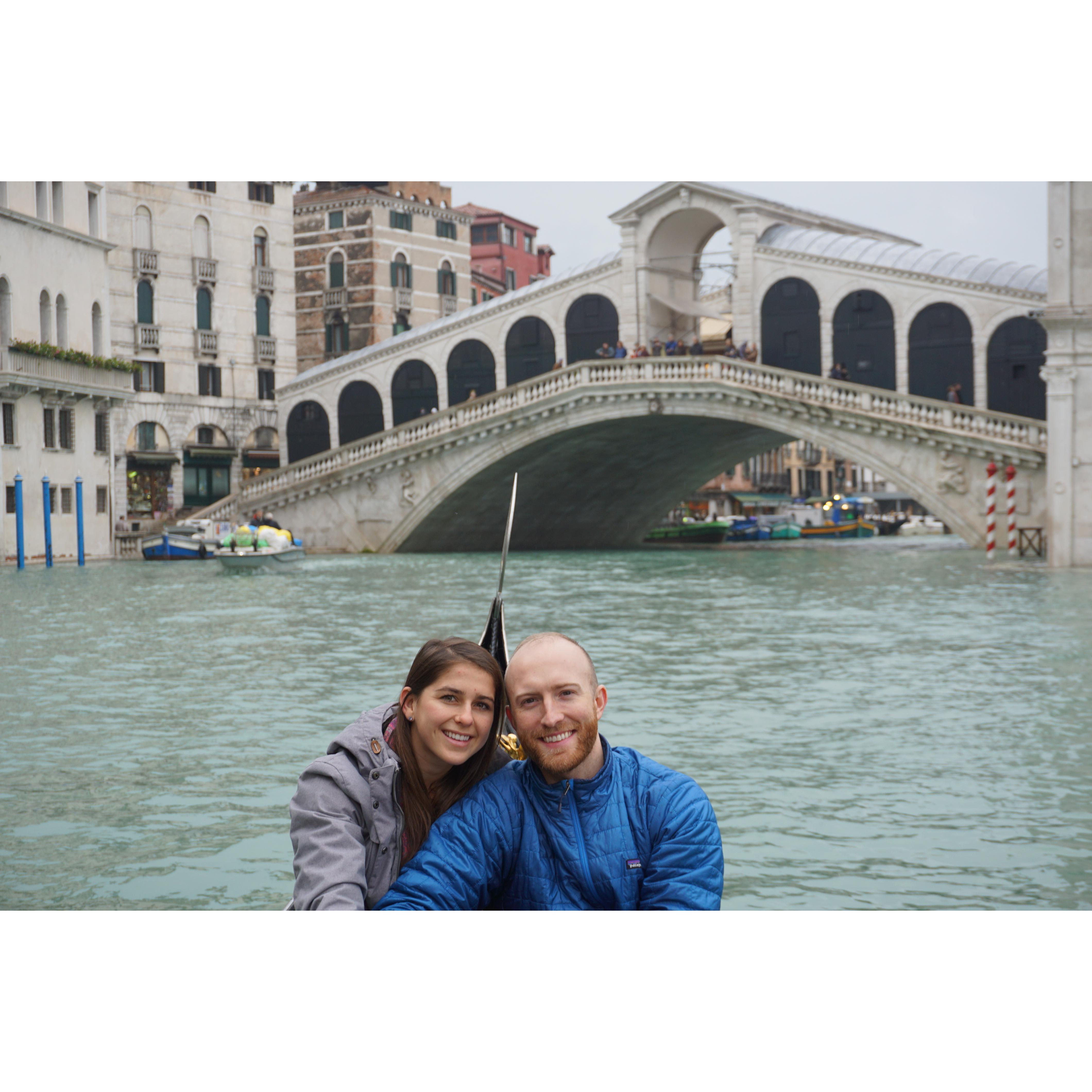 On a gondola in Venice, November 2018!