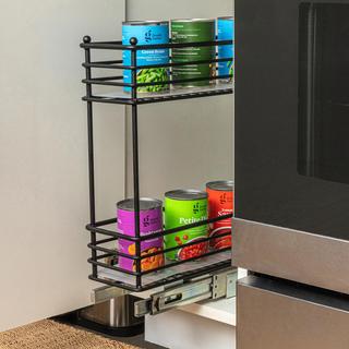 Narrow 2-Tier Sliding Cabinet Organizer