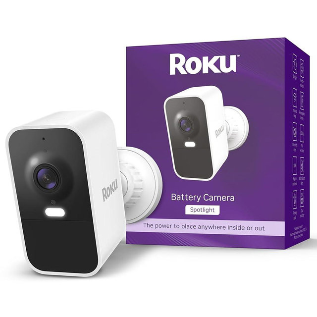 Roku Battery Camera for Home Security - New 2025 Weather-Resistant Indoor & Outdoor Wireless Camera & Pet Monitor with 1080p HD & Two-Way Audio - Rechargeable, Motion Detection & Wi-Fi