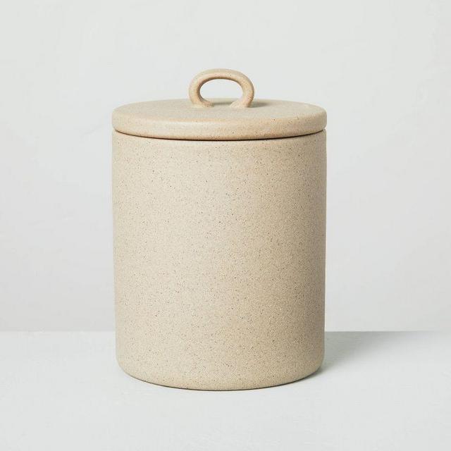 Sandy Textured Ceramic Bath Canister Natural - Hearth & Hand™ with Magnolia