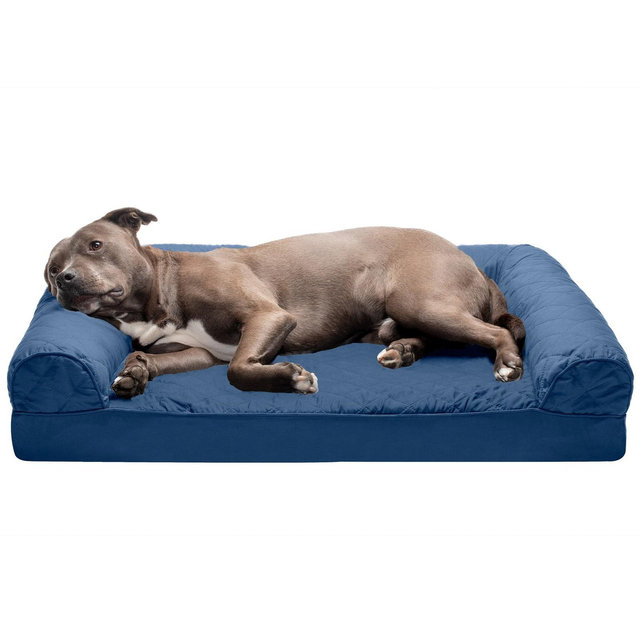 FurHaven Quilted Orthopedic Sofa Dog Bed - Large, Navy