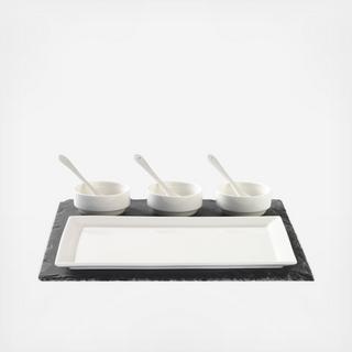 Slate & Porcelain 8-Piece Appetizer Set