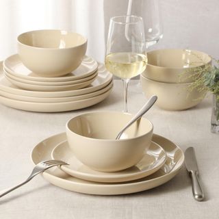 Rockaway 12-Piece Reactive Glaze Dinnerware Set, Service for 4