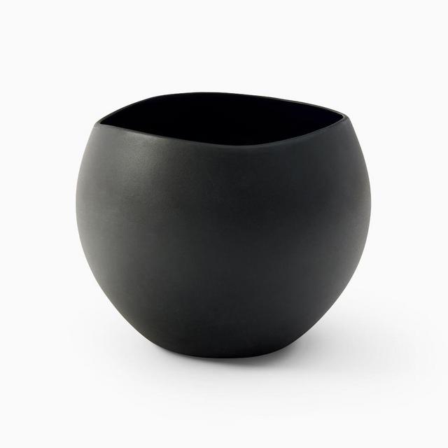 Organic Stoneware Tabletop Planter, Small, 6"D x 5"H, Midnight