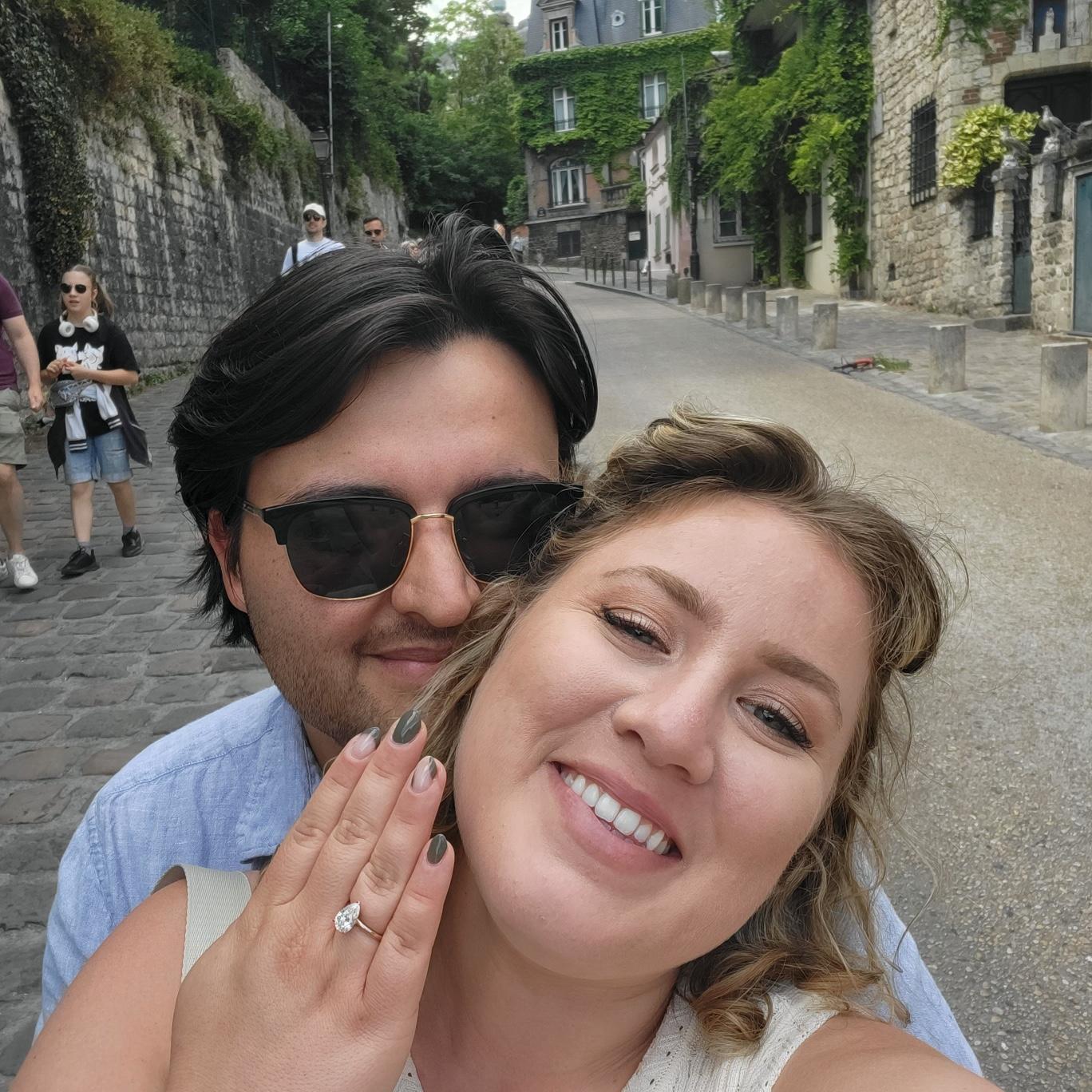 Aaron proposed to me on his favorite street in Paris, also Rachel's favorite area, Montmartre.