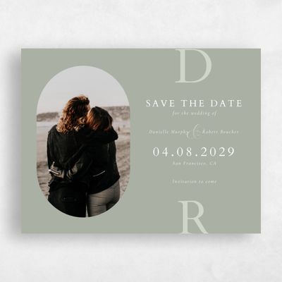 Pale Sage, Green Wedding Save the Date - Damon Photo