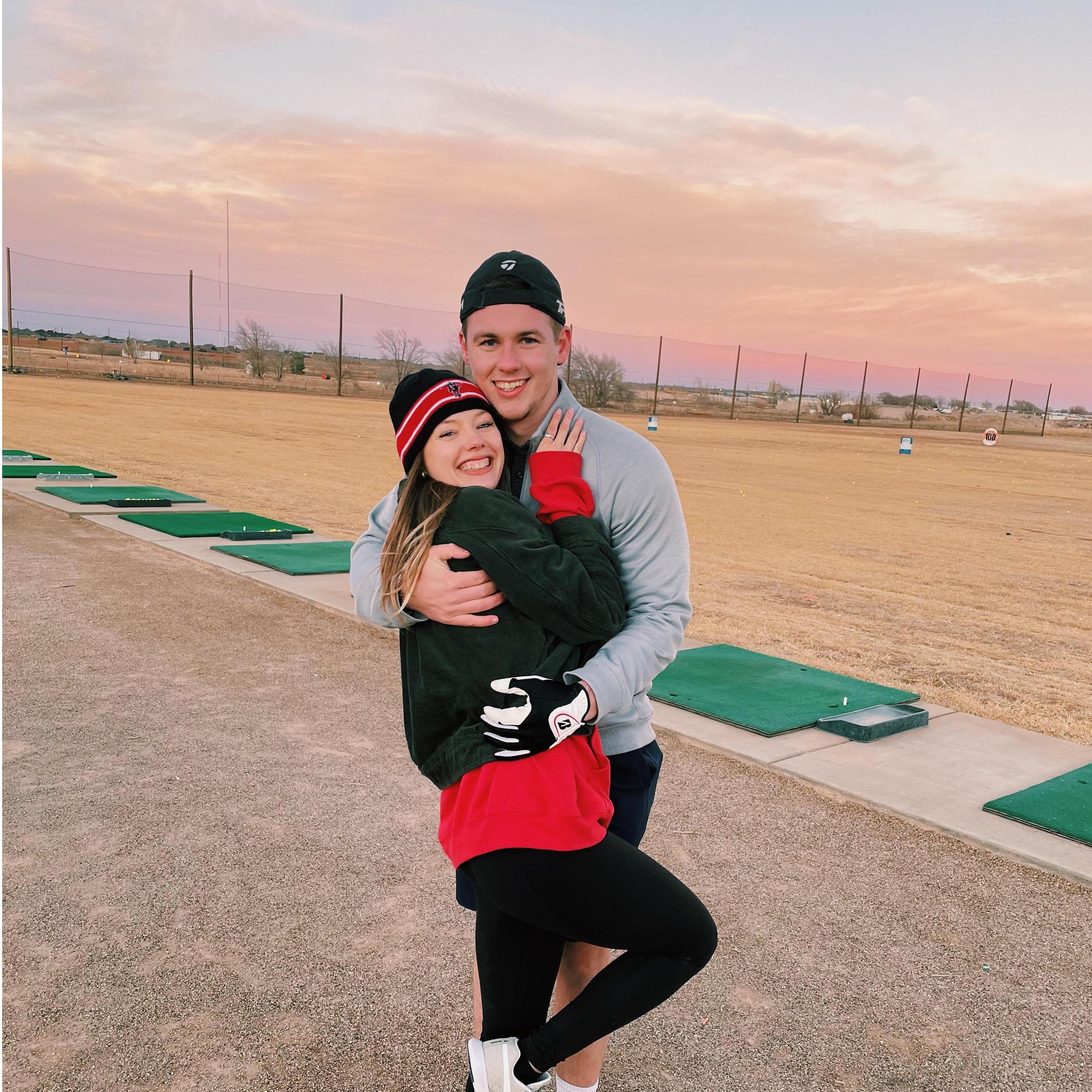 Adam and Marisa at The Range in front of the Lubbock sunset!