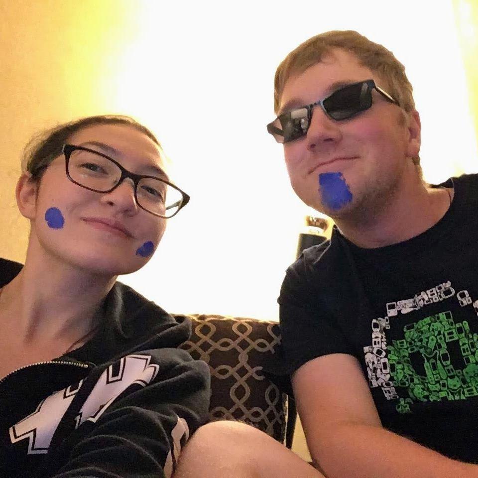 After the Blue man group in Las Vegas one of the blue men put paint on our faces