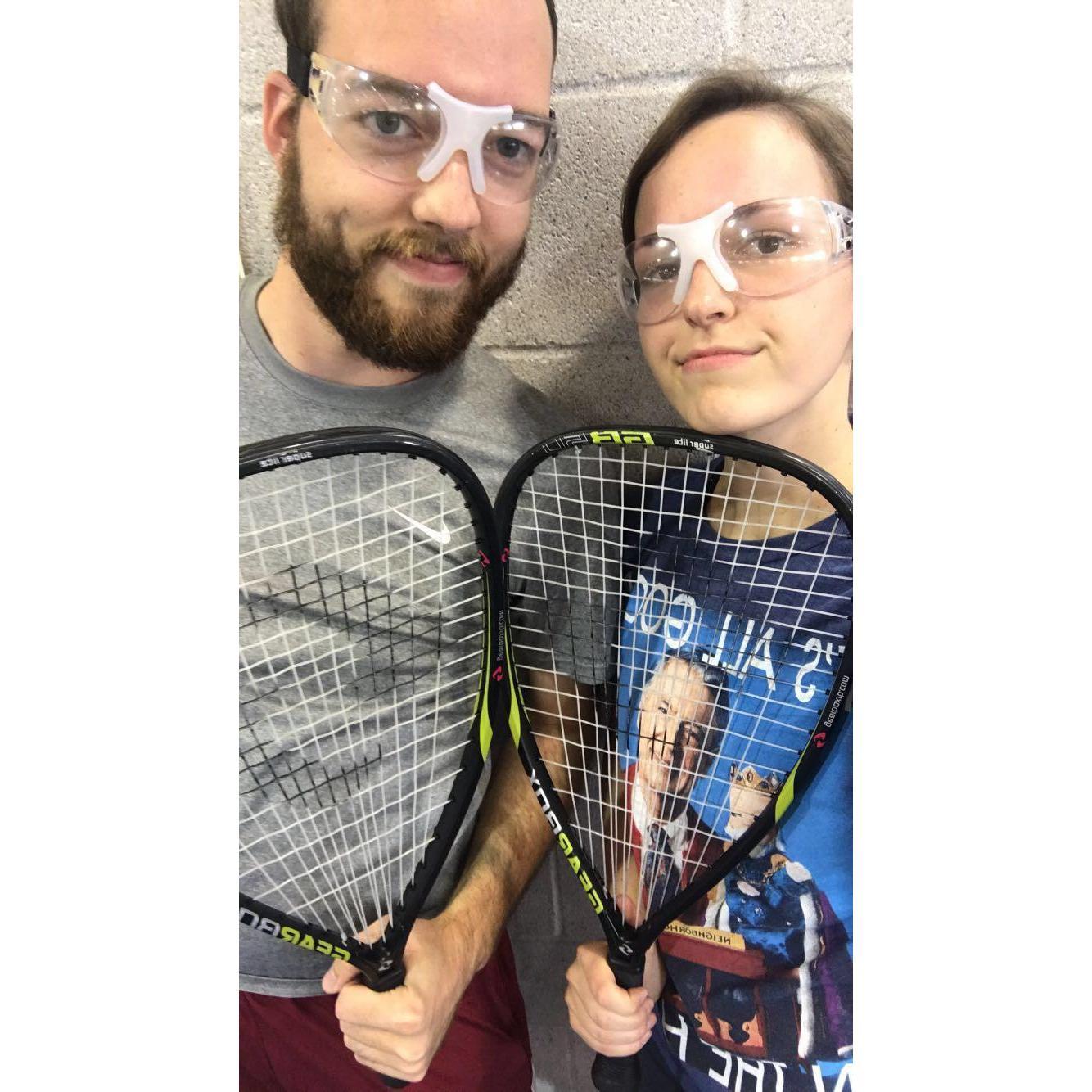 Played some racquet ball on one of our first dates.