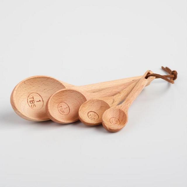 Natural Wood Nesting Measuring Spoon Set
