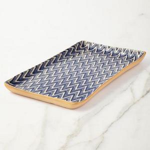 Terrafirma CeramicsRectangular Cobalt Chevron Tray