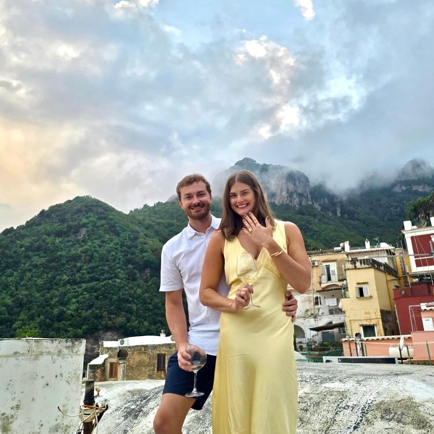 Just after Jack proposed on our rooftop in Positano.