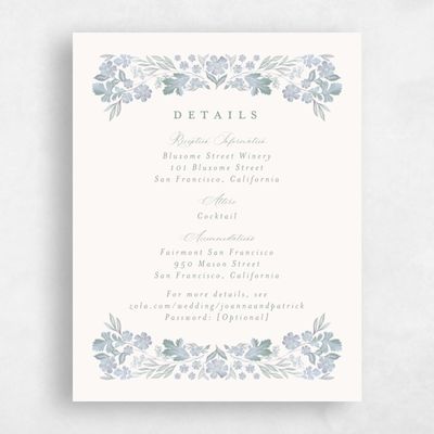 Sweet Blue Wedding Enclosure - Reed