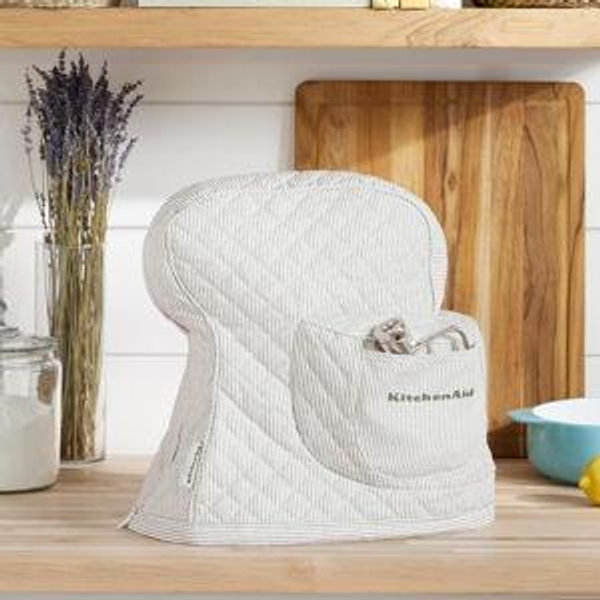 KITCHENAID Stand Mixer Cover, Ticking Stripe Charcoal Grey