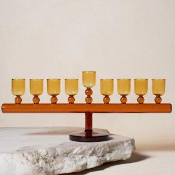 Glass Chanukiah
