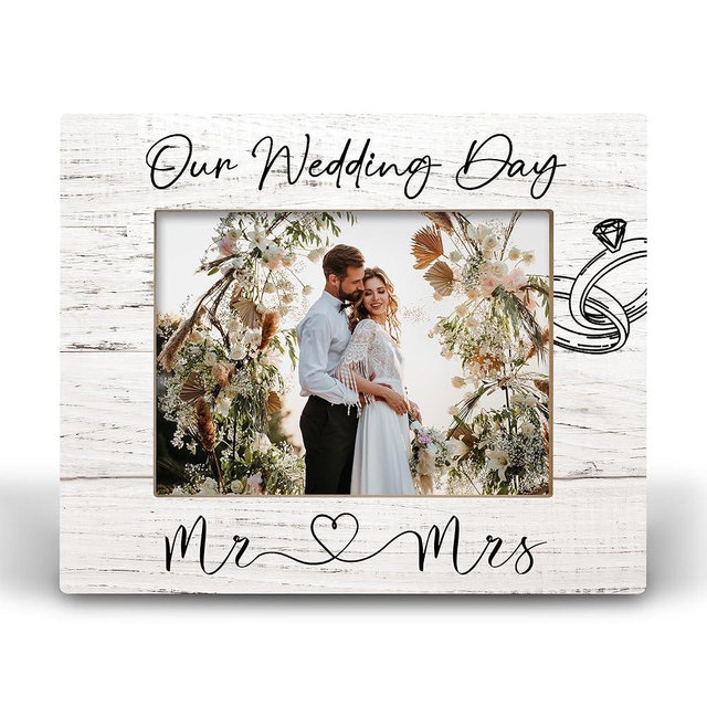 Luipk Mr and Mrs Wedding Gifts 8x10 Picture Frames, Wedding Gifts for Newlyweds Engagement Gifts for Couples Wood Photo Frame, Newly Married Couple Gift Engaged Gifts for Wall and Tabletop Display