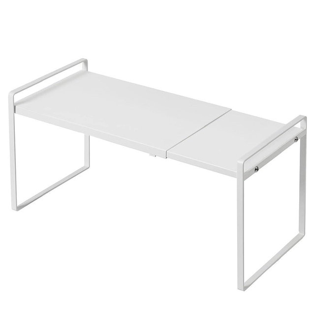 Nxconsu Expandable Cabinet Shelf Organizer Riser for Kitchen Pantry Cupboard Under Sink Countertop Home Storage Organization Rack Space Saver Freestanding Heavy Duty Nonslip Stackable White Large
