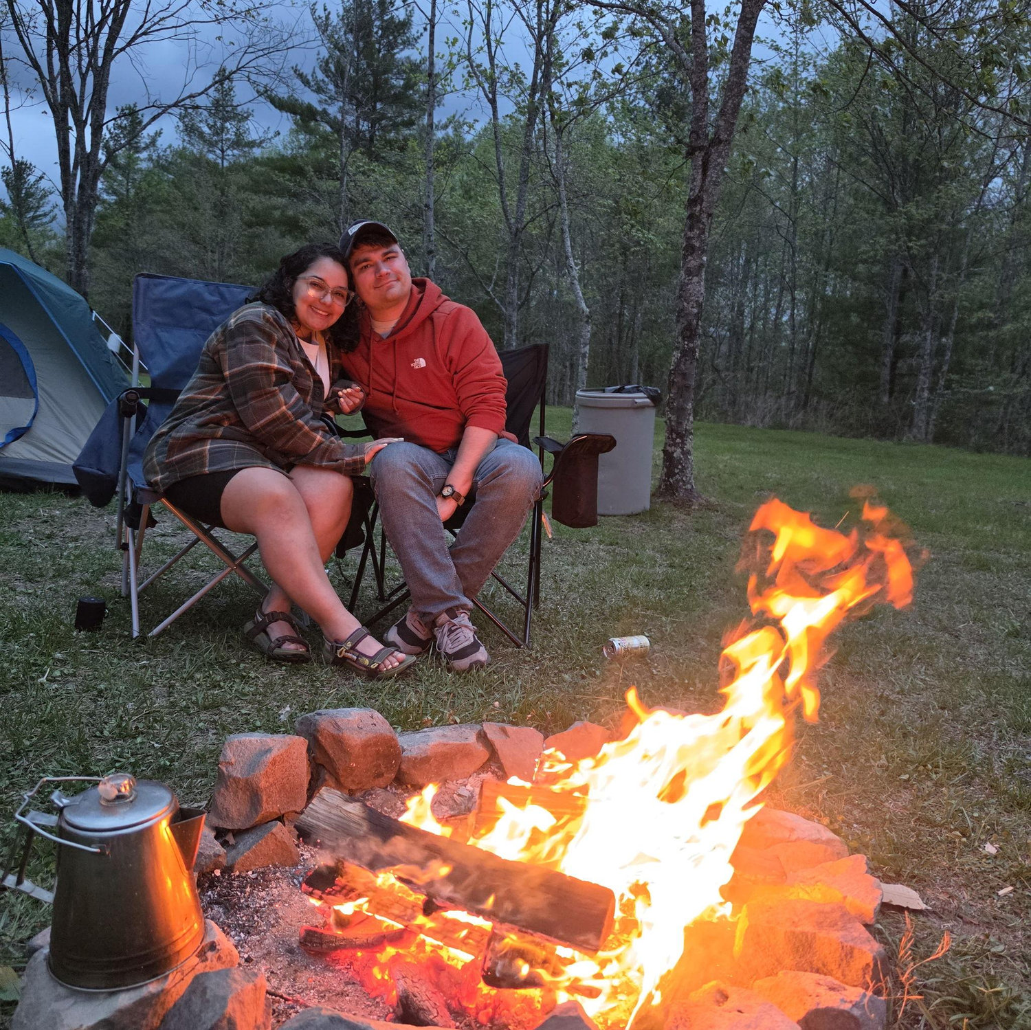 First camping trip together! (Fun fact: It rained all weekend).