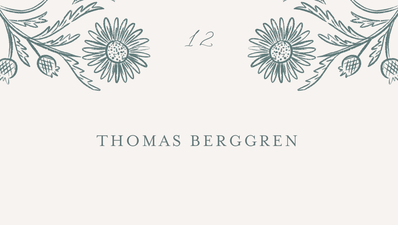 Desrosiers | Deep Blue Spruce | Zola Wedding Place Cards