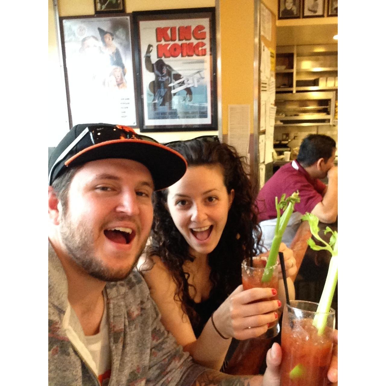 2014. Los Angeles on route to Florida. The start of our tradition of drinking Bloody Mary's at airports!