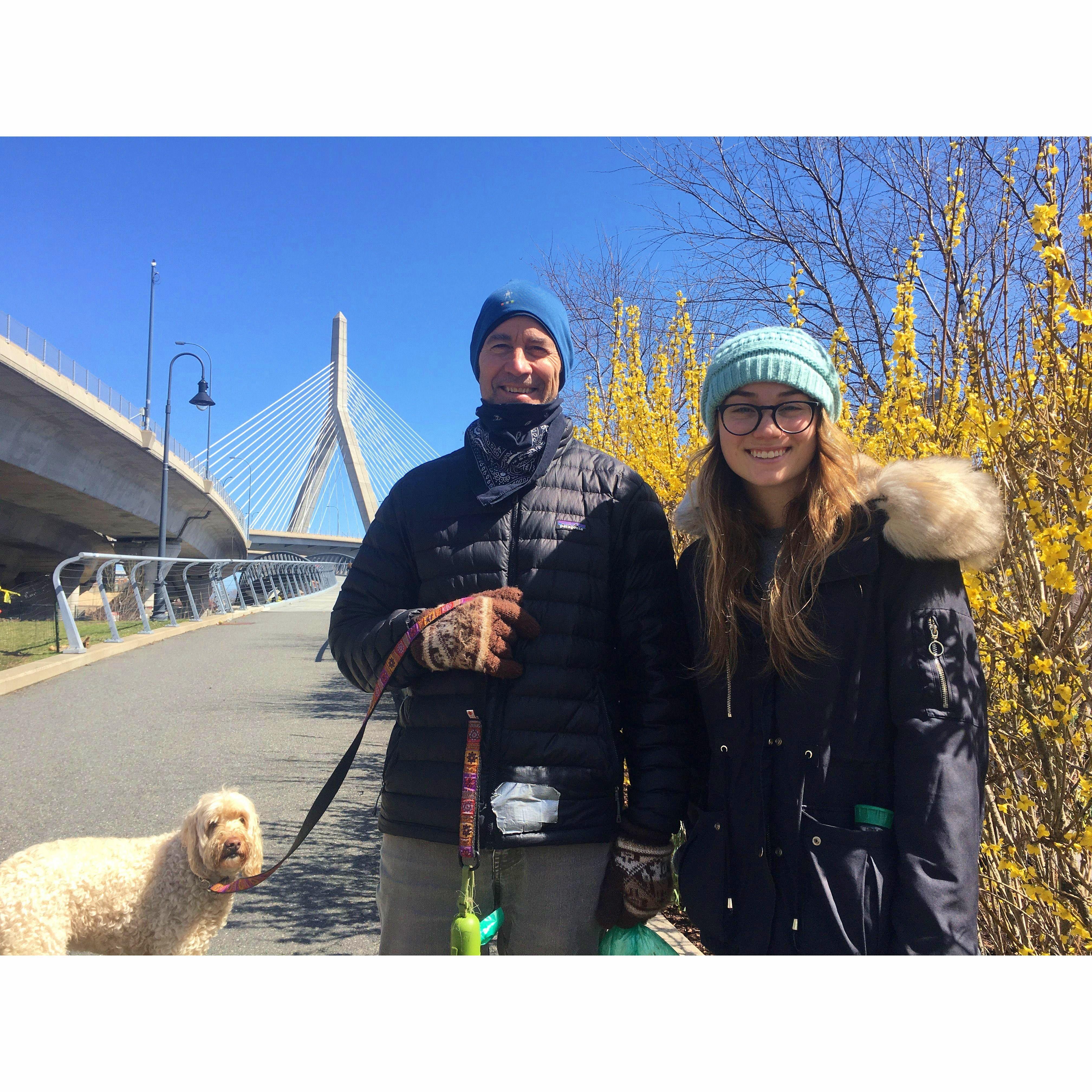 Winter walk with Haley and Jasper in Boston