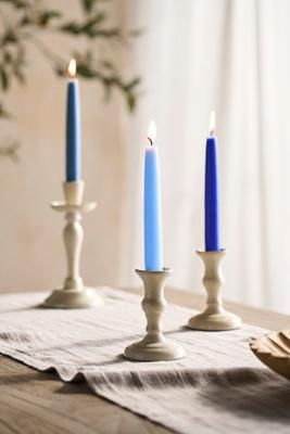 Unscented Taper Candle Set, Mixed Blues