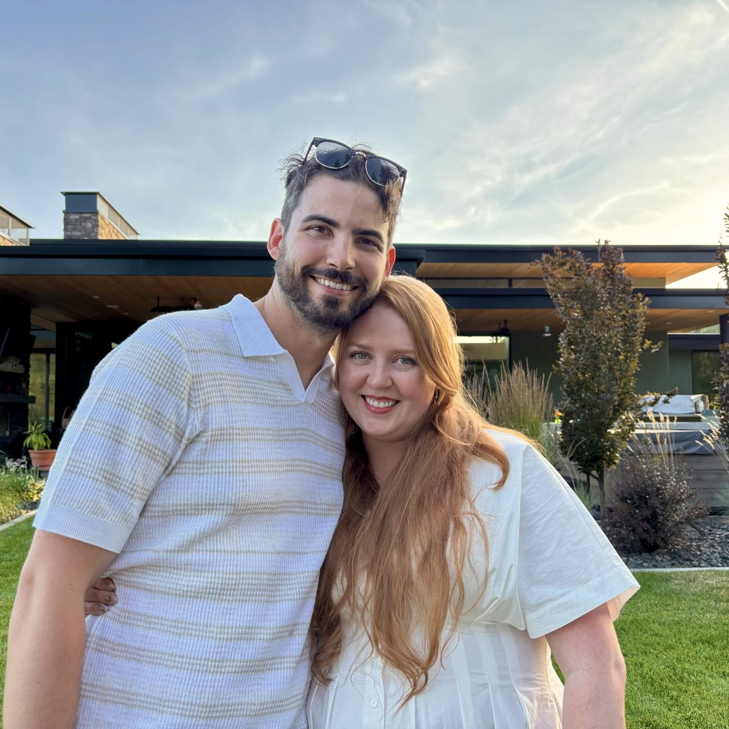 The happy couple at their engagement party