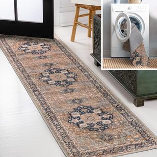 Maris Ornate Medallion Washable Runner Rug
