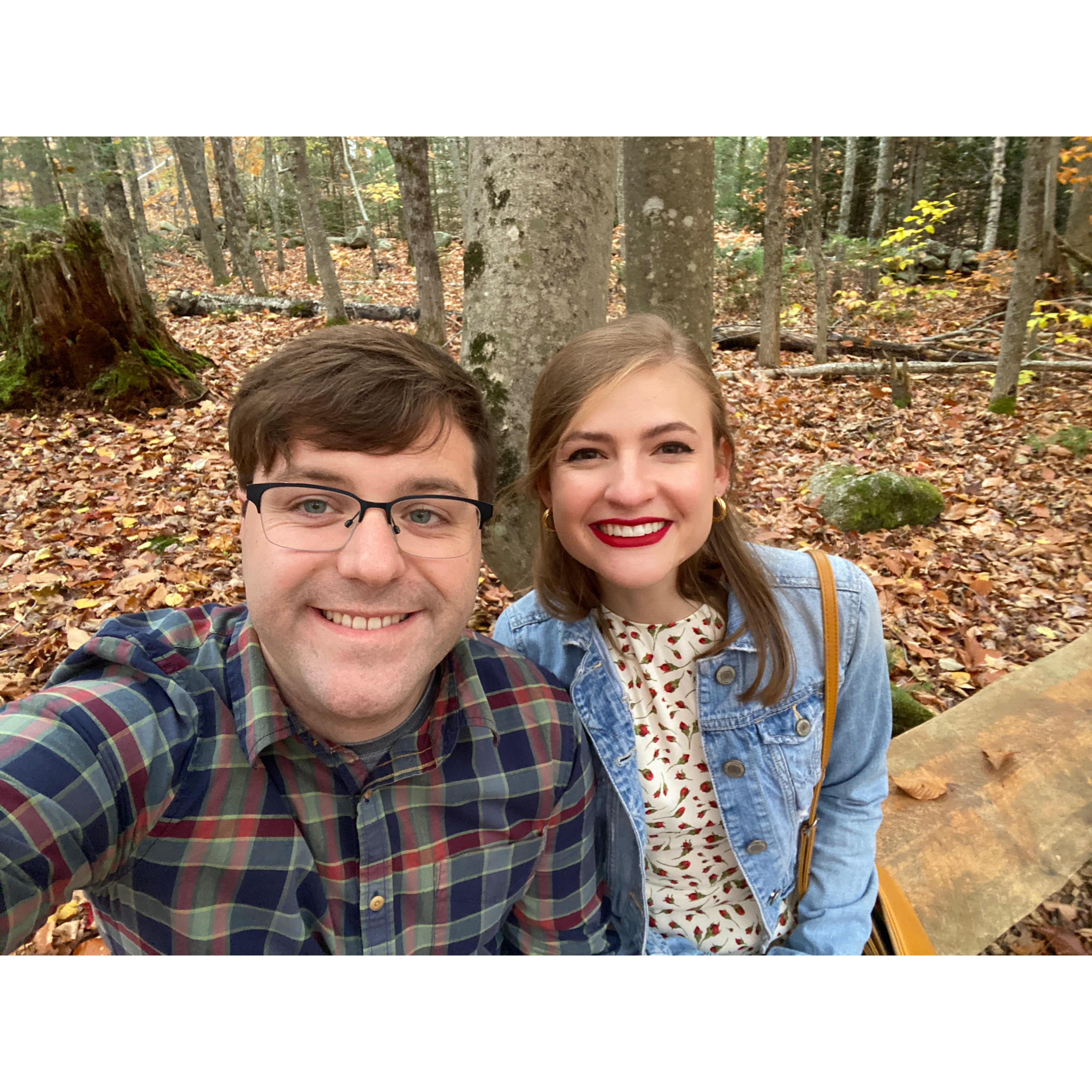 Dan and Eason at Eason's best friend's wedding in Maine! October 2020