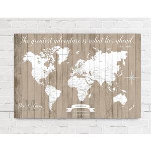 Personalized World Map Push Pin Map On Canvas World Travel Map Art by Artist Amber McDowell
