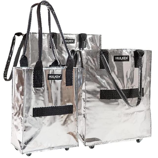 HULKEN - Reusable Grocery, Laundry Bag On Wheels, Shopping Trolley, Lightweight, Carries Up To 66 lb, Folds Flat, Unbreakable Handles…