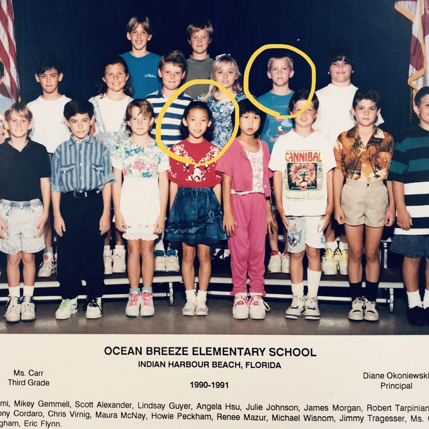 We were in the same third grade class.