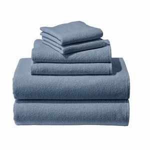 L.L.Bean Organic Textured Cotton Towel Set - Slate Blue