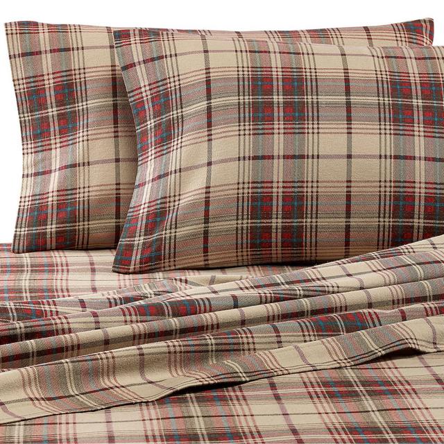Eddie Bauer® Montlake Plaid Queen Flannel Sheet Set in Red