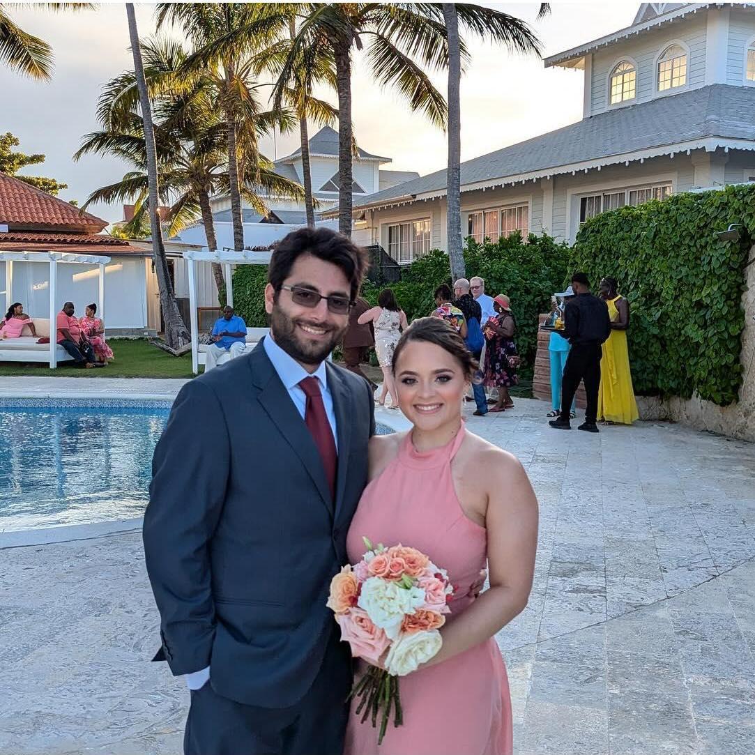 At Sam's best friend's wedding in 2024! A preview of what was to come.