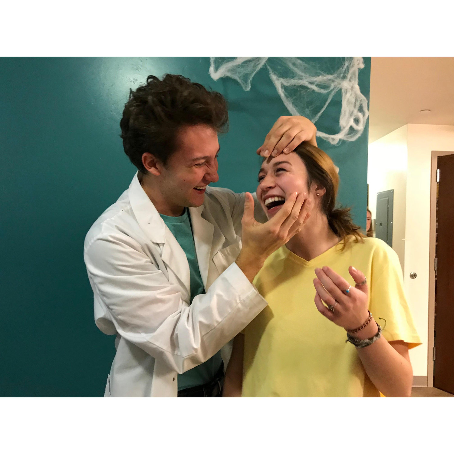 Our first halloween together. We dressed up as Rick and Morty.