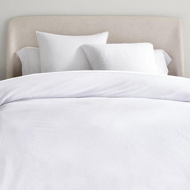 White Dream Brushed Organic Cotton Sateen Duvet Cover, Full/Queen