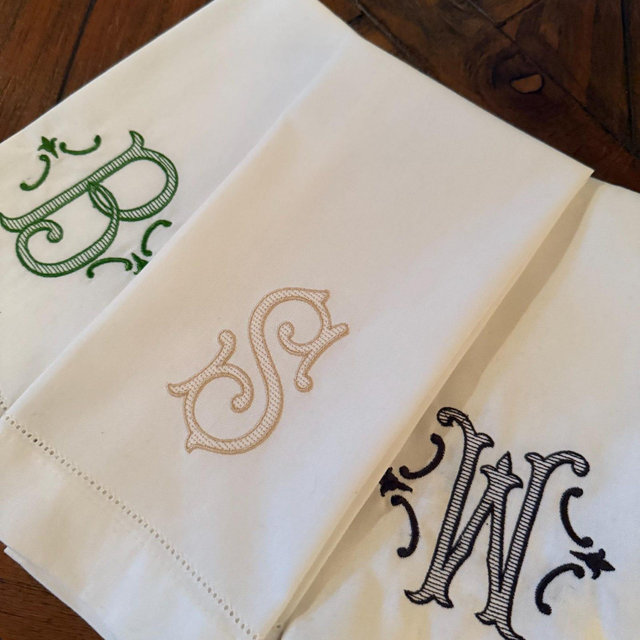 Embroidered tea towel