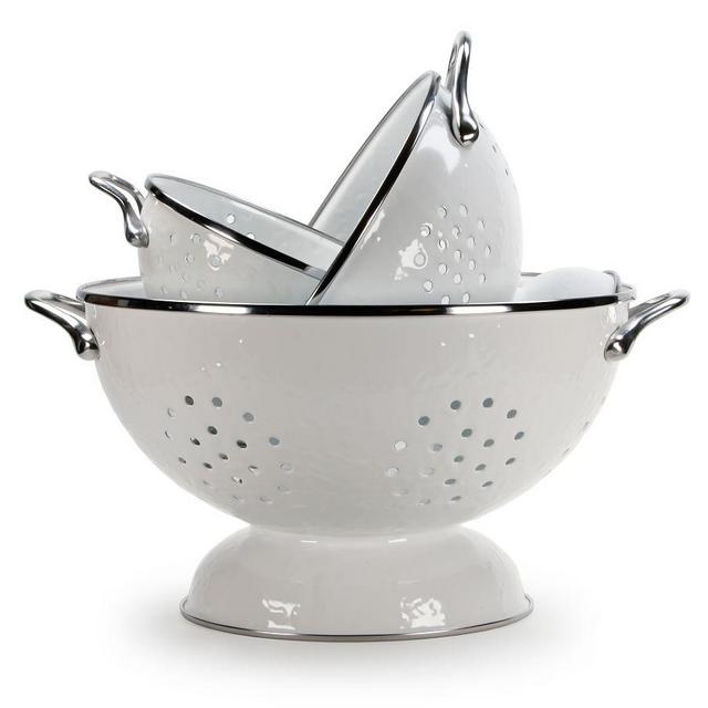 Enamel Colanders S/3 - White