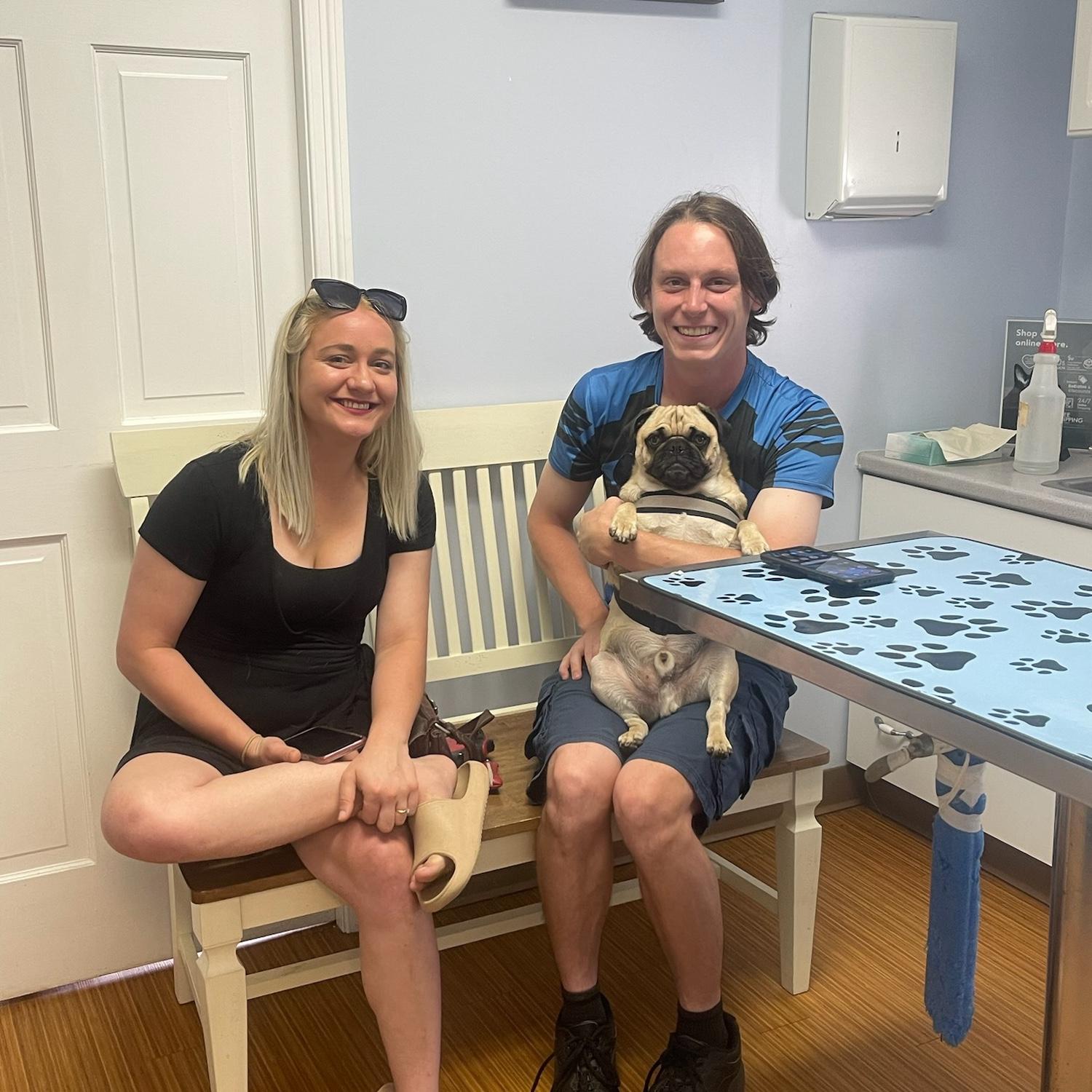 Taking Lucky to the vet